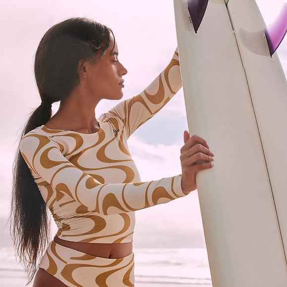 Free People x Abysse Poppler Rash Guard Top + Bottom bikini swim surf - Picture 1 of 4